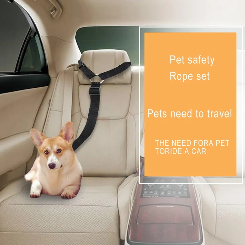 

Ремни безопасности для собак и кошек, регулируемые нейлоновые ремни безопасности для подголовника автомобиля, 1 упаковка