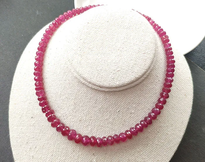 

AA loose beads pink sapphire roundel 4-6.5mm 38cm for DIY jewelry making FPPJ wholesale beads nature