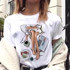 Летняя простая модная женская футболка с принтом, футболка с круглым вырезом, женская футболка с коротким рукавом, женская футболка в стиле Харадзюку