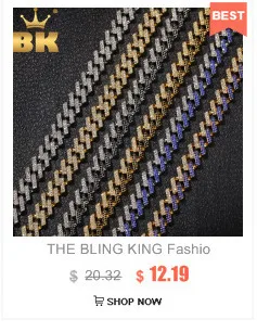 BLING KING розовое золото цвет кубинская ссылка браслет 9 мм Iced Out розовый кубический цирконий для мужчин женщин браслеты модные хип-хоп ювелирные изделия