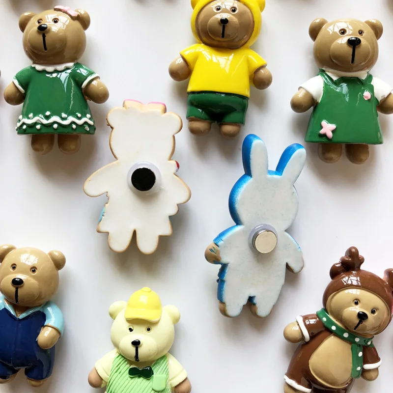 Магнит на холодильник в виде рождественского медведя 3d украшение для дома