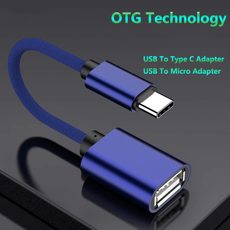 

USB to Type-C USB to Micro OTG Adapter Cable For Samsung S10 S10 A7 Xiaomi Mi 9 8 MacBook Tablet Android USBC Adapter Connector