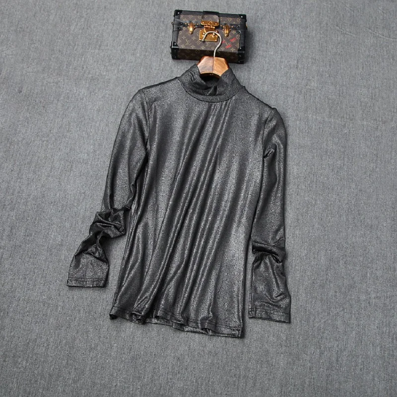 Теплые тонкие платья с бусинами новинка 2019 Весенняя футболка длинным рукавом