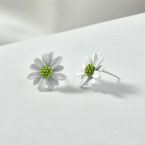 4 шт. серебряные серьги гвоздики в виде цветка маргаритки|Ювелирная фурнитура и