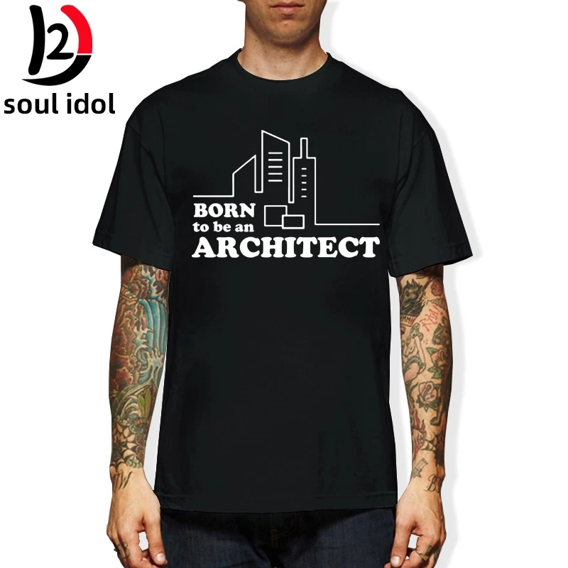 

D2 Born To Be An Architect Printed T Shirt Men Cotton T-Shirt New Style Architect T Shirt Mens Funny Personalized Tshirt Cotton