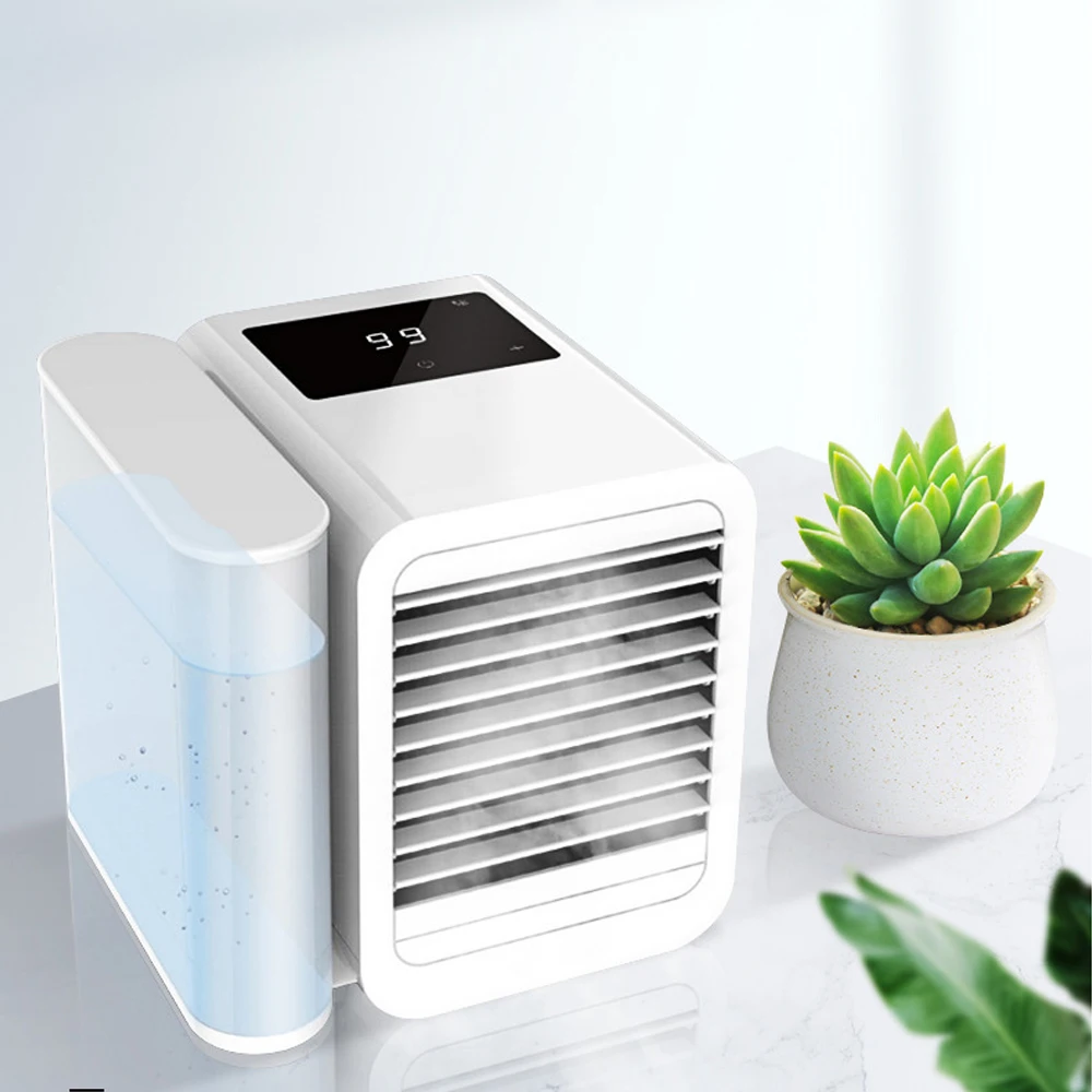 

Air Cooling Fan Air Conditioner Mini Portable For Home Air Cooler Multi-Function Touch Screen 99 speed Adjustment Travel USB Fan