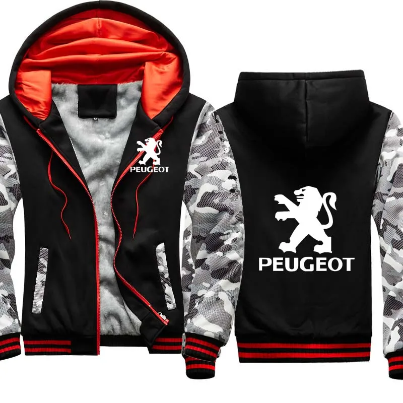 

Men's Hoodie Jacket winter Slim Fit Baseball uniform Peugeot Car Logo cotton Sweatshirt Harajuku men's jack