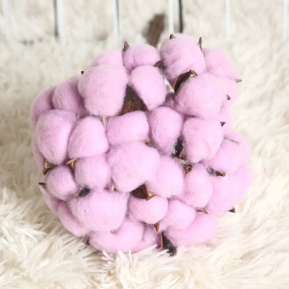 Light purple 10 шт. красочные хлопковые сушеные цветы свадебные капок букет натуральные Утюги вечные ветви хлопка домашний сад Флорес искусственные - Цвет: Light purple