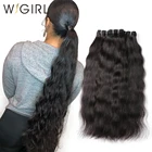 Пряди натуральных прямых бразильских волос для наращивания Wigirl, 30 дюймов, 3 дюйма, 4 шт.