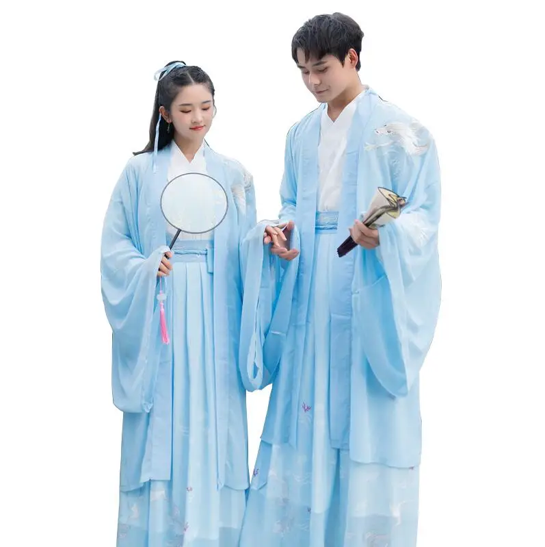 Ханьфу Вэй Цзин традиционно улучшенные мужские и женские юбки с широким рукавом