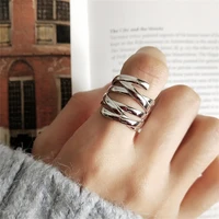 new high quality vintage silver womens winding ring thailand open line woven finger ring creative jewelry birthday gift unisex