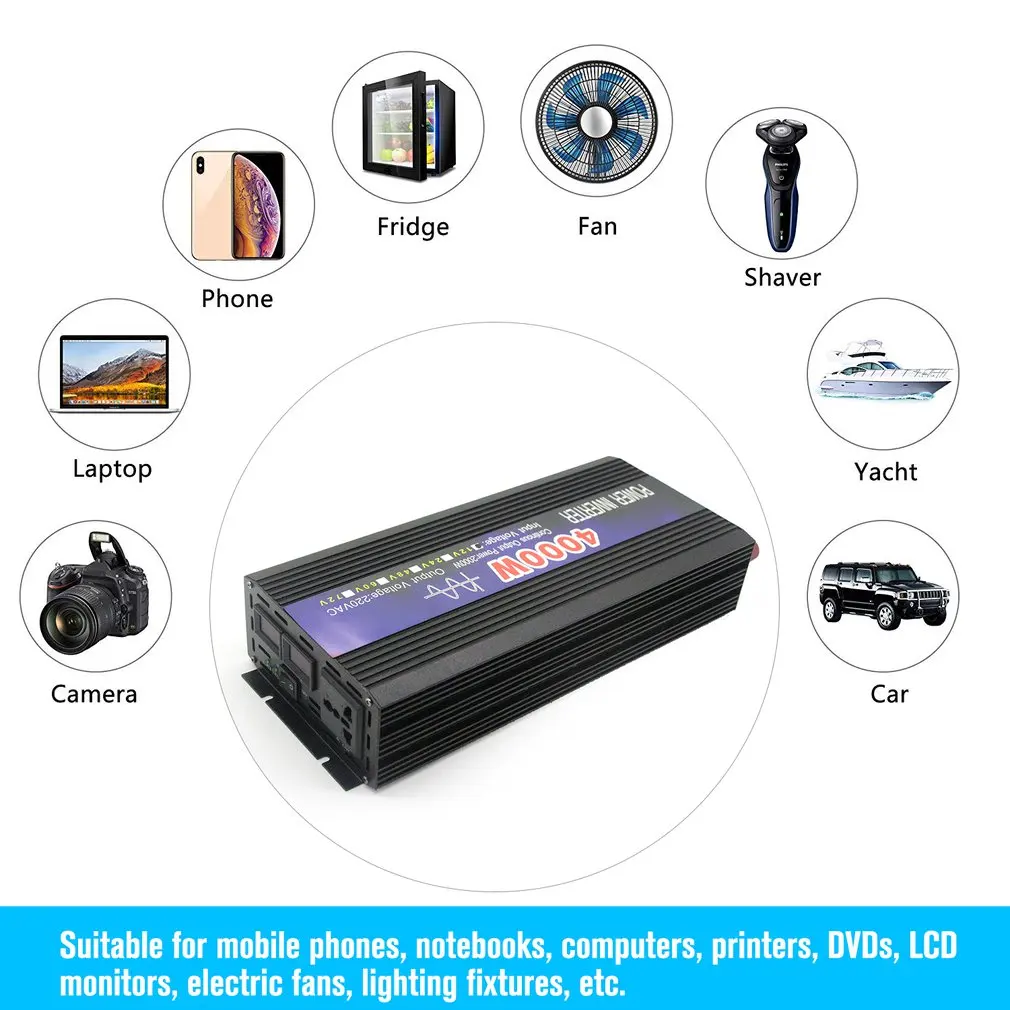 Инвертор немодулированного синусоидального сигнала с двойным вентилятором 4000