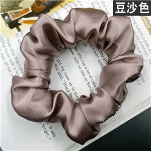 BeanPink Модные женские милые резинки для волос шириной 3,5 см из чистого шелка, милые резинки для волос, OL, базовый держатель для конского хвоста - Цвет: BeanPink