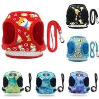 winter dog harness vest collar with leash set pet walking harness adjustable cat led reflective for puppy small medium large dog