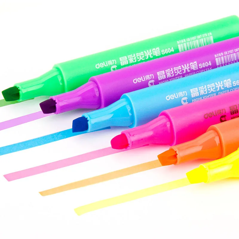 

6 Colors Set Highlighter Pen Office School Stationery Store Paint Marker Children Art Drawing Graffiti Student Writing Mark Pen