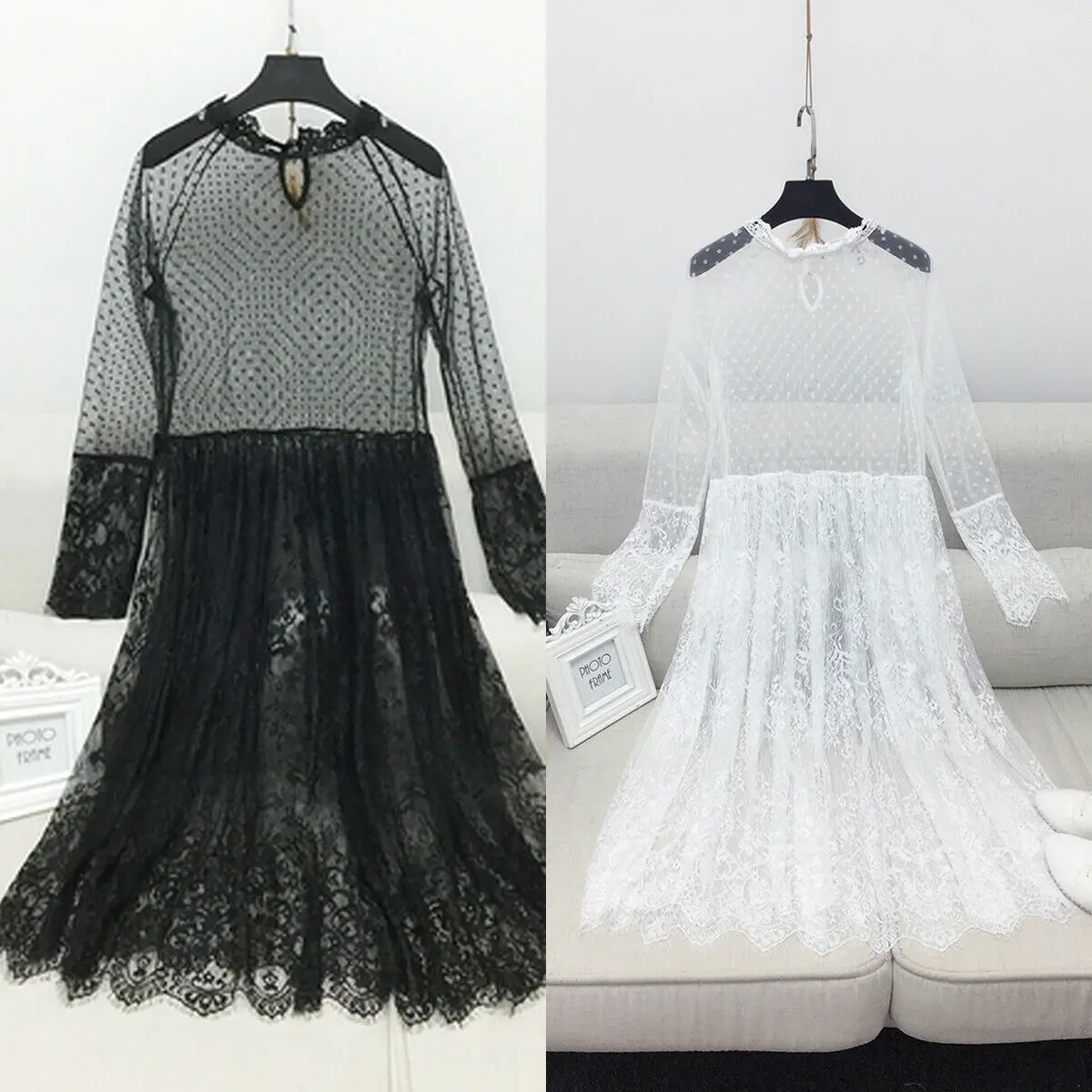 Hirigin летнее осеннее платье 2019 женское сексуальное кружевное прозрачное