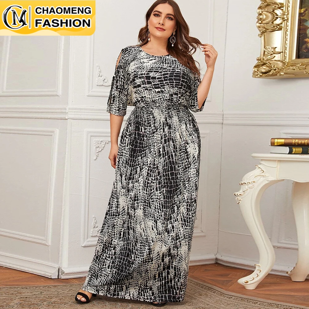 

Elegant Fashion Printed Vestido De Mujer Plus Size High Quality Summer Bohemian Clothing America Europe Africa Women Party Dress