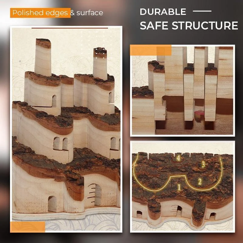 3D замок из массива дерева креативные чанбайские горы липы маленькое ремесло