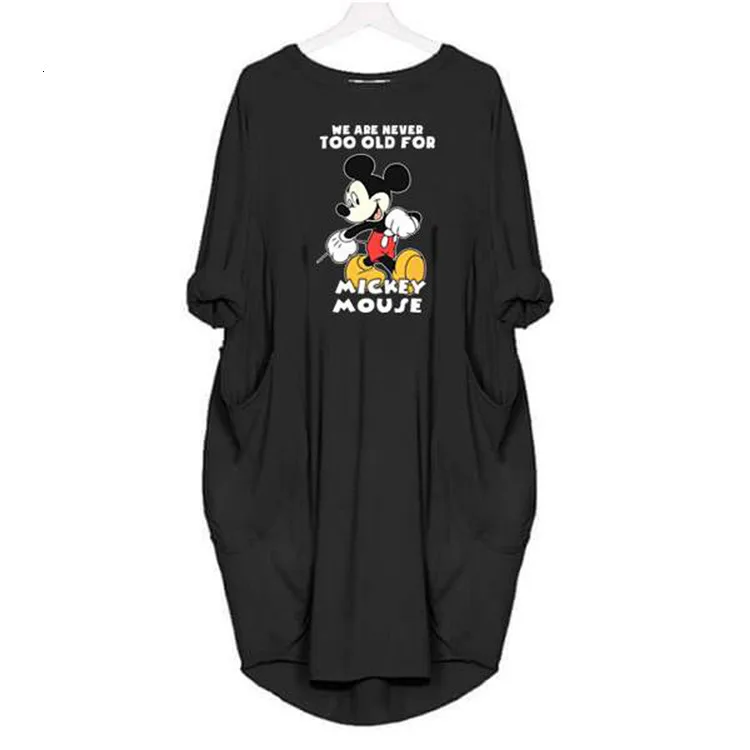 Benemaker Plus 5XL Maternity Mickey Mouse Dresses Women's Pregnancy Long Sleeve Dress Clothes For Women Pregnant Nursing YC011