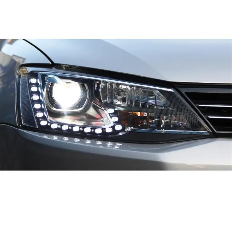 Автомобильные ходовые части Neblineros Para автомобильные Drl светодиодные фары автомобильные фары в сборе 12 13 14 15 16 17 для Volkswagen Sagitar
