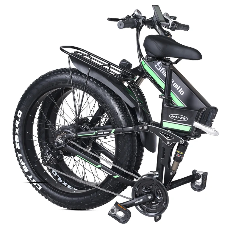 Online 26 Inch Klapp 4,0 Fett Reifen Elektrische Schnee Mountainbike Lithium-Batterie 1000W Elektrische Fahrrad Ebike 48 V Elektrische Fahrrad