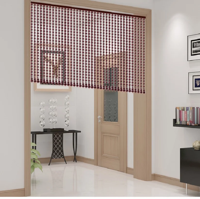 

Fengshui partition lotus door curtain Chinese household door curtain toilet porch hanging curtain without holes