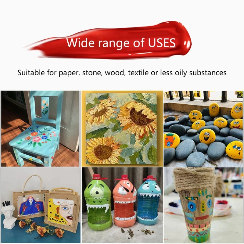 

Acrylic Paint Set 24 Color 12ml Non-Toxic Acrylic Paints Perfect for Canvas Painting Rock Wood for Kids Adults Artists