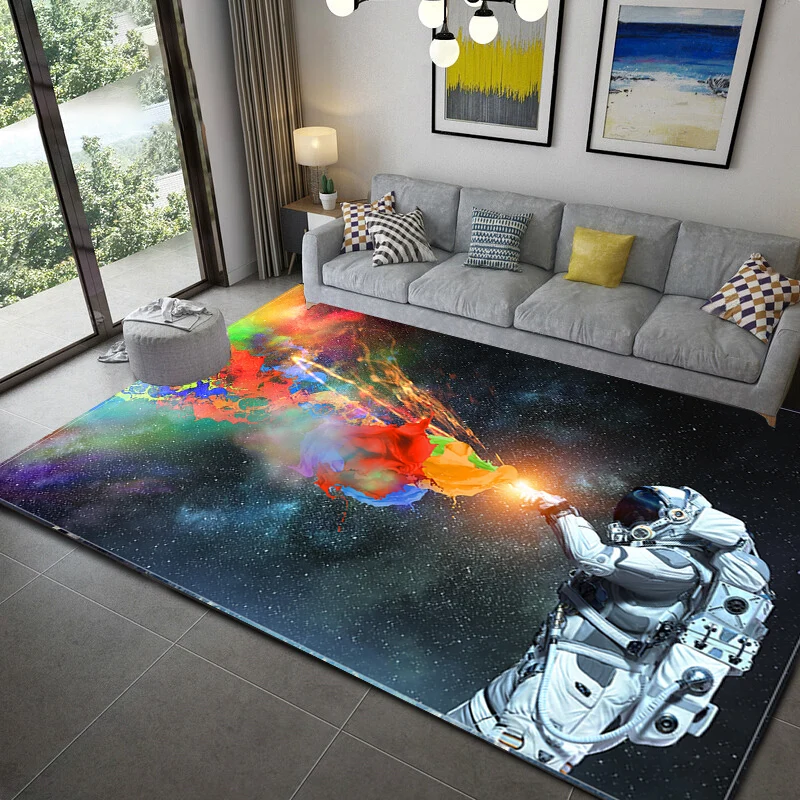 Astronaut Area Rugs Non-Slip Floor Mat Doormats Home Runner Rug Outer Space Galaxy Carpet Carpet Rugs for Bedroom