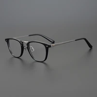 titanium alloy men square glasses frame acetate business eyeglasses eyewear anti blue light prescription optical lens