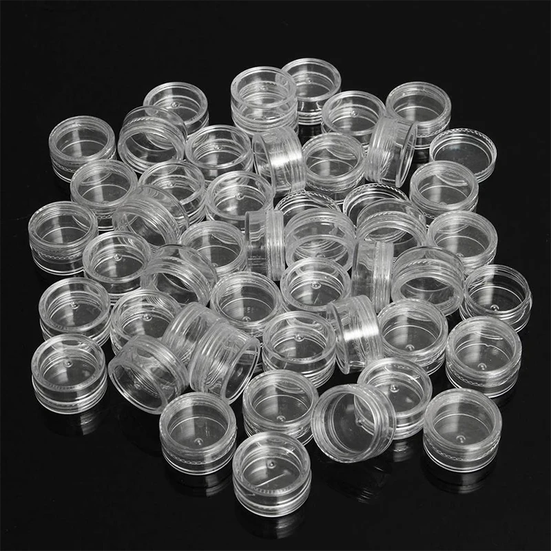 

50Pc Monster Clear Zalfpotje Mini Cosmetische Flessen Containers Transparante Pot Voor Nail Arts Kleine Duidelijk Kan Tin Voor