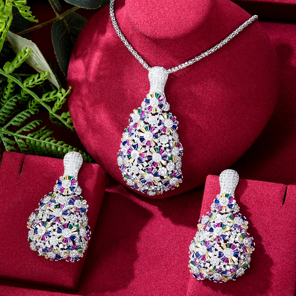 

GODKI Luxury Big Bold Nigerian Necklace Earring Jewelry Sets For Women Wedding Cubic Zircon Indian Dubai Bridal Jewelry Sets
