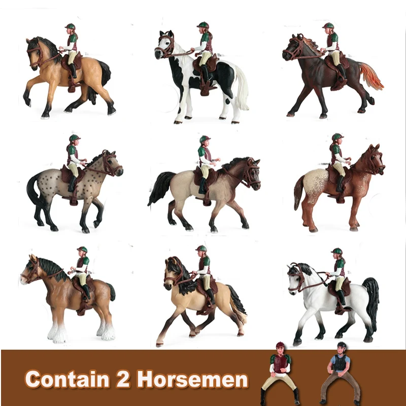 Реалистичные фигурки конского семени 2 шт. + 1 Набор фигурок рыцаря модель