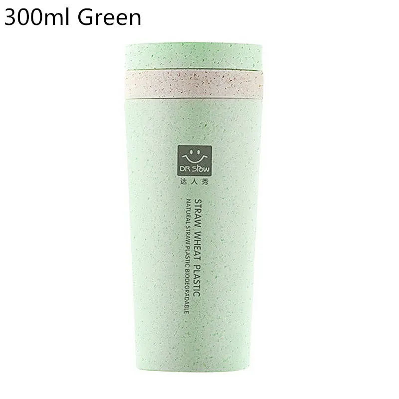300ml green IVYSHION 470 мл бутылка для воды с соломинкой портативная бутылка для воды для школы, Экологичная бутылка для питья, кухонные гаджеты - Цвет: 300ml green