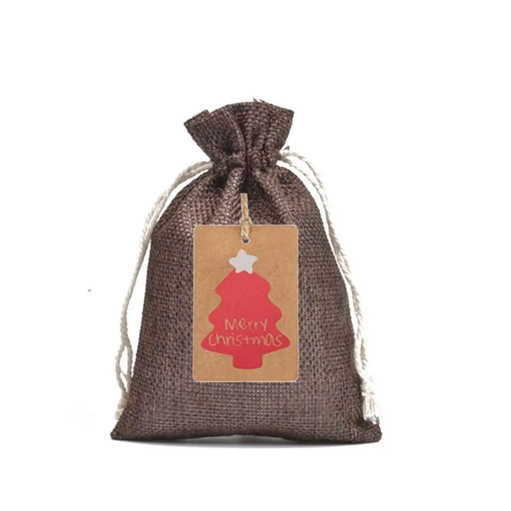 Advent Calendar Christmas Bags Burlap Hanging Craft Bag Reusable for Countdown Tree Decorations Wall Home Office | Дом и сад