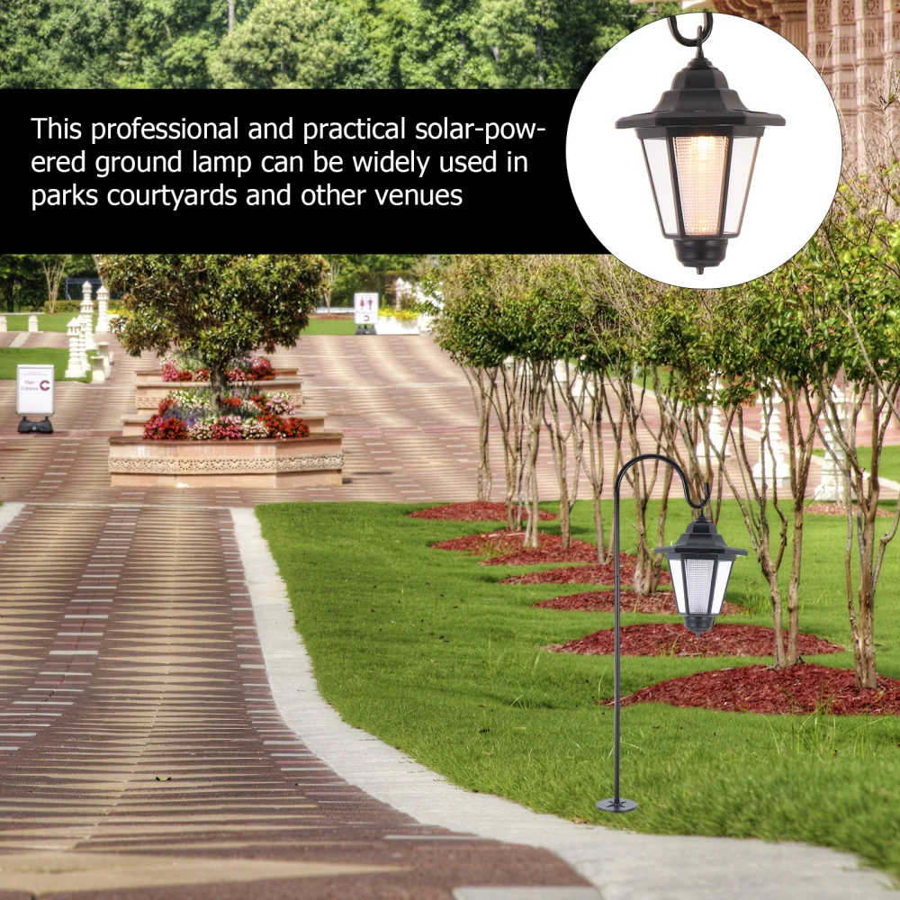 

1pc Solar Power Lawn Lamp LED Yard Ground Lamp Outdoor Light for Decor (Black)
