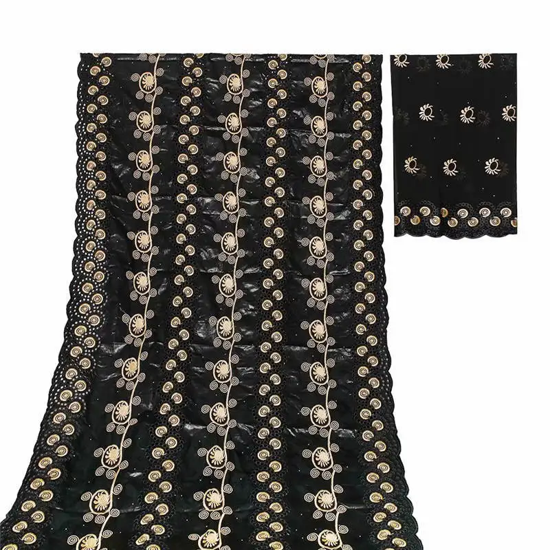 

2020 New design bazin riche fabric 7 Yards/set with embroidery tissu african lace fabric for women dressWXF7158