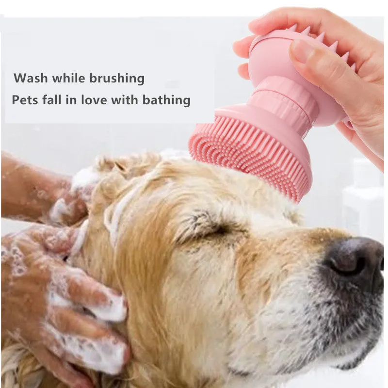 

New Silicone Double Head Pet Massage Brush Shampoo Brush Hair Washing Comb Shower Brush Bath SPA Pet Brush Dog Accessories