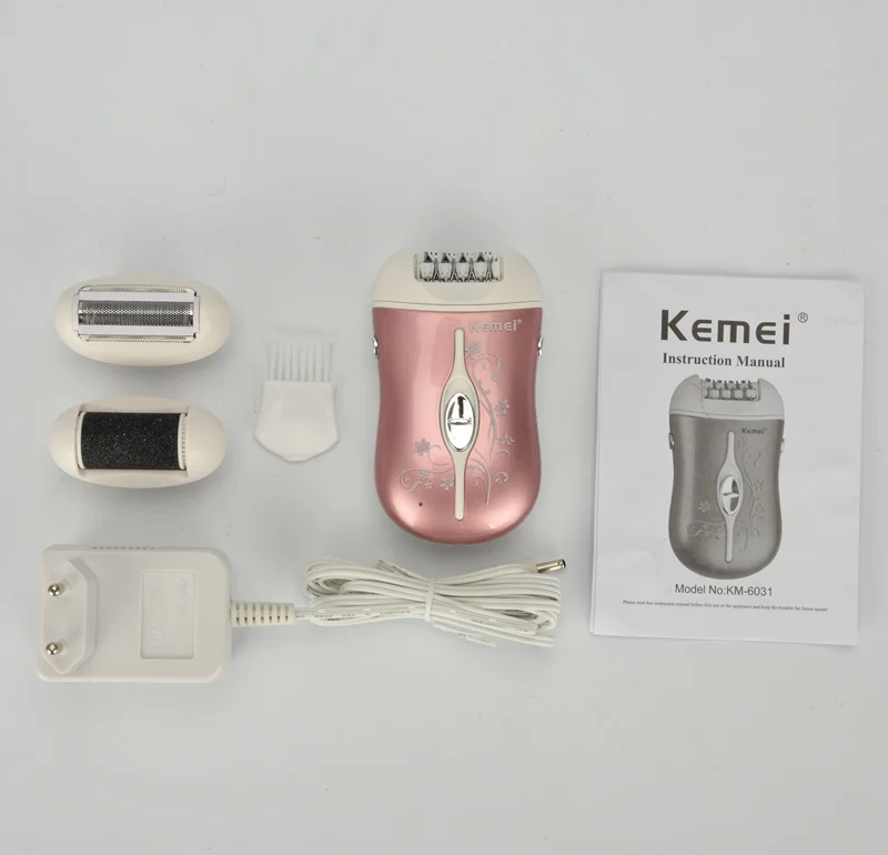 rose-no box Kemei 3 в 1 эпилятор для женщин лица Электрический эпилятор для тела лицо область подмышек бикини удаление волос прецизионный клипер мини D42 - Цвет: rose-no box
