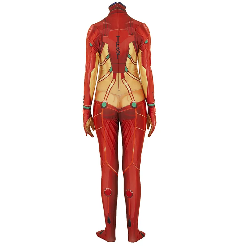 Аниме Asuka Langley Soryu Комбинезоны для косплея костюм унисекс цельный костюм Zentai боди