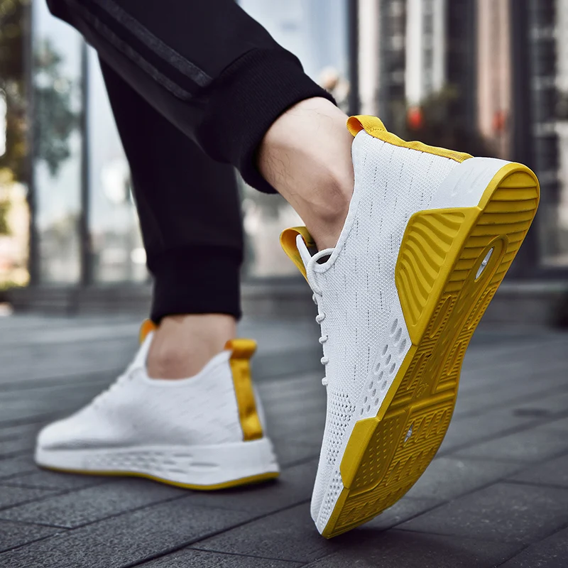 

Спортивная повседневная обувь; zapatos white de walking; Лидер продаж 2020 года; Трикотажная мужская летняя спортивная обувь; Цвет Черный; Повседневная о...