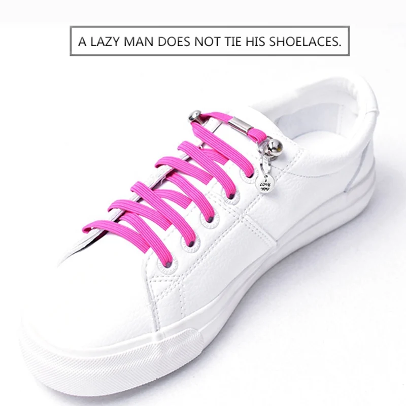 

1Pair Quick One Hand Shoelace Elastic Lazy Shoelces No Tie Shoelces For Chidren and Adults Flat Sneakers Shoes Laces 24colors