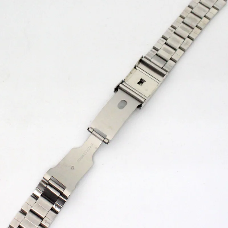 Ремешок для мужских и женских часов Серебристый браслет из нержавеющей стали с Т