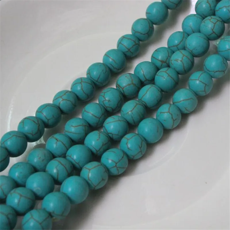 Бусины из Бирюзы и калаита для изготовления ювелирных изделий сделай сам круглые