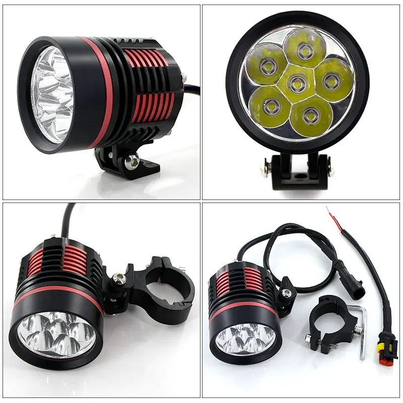 2 шт. L6T мотоциклетная фара 60 Вт 12000LM LED для езды на мотоцикле прожектор