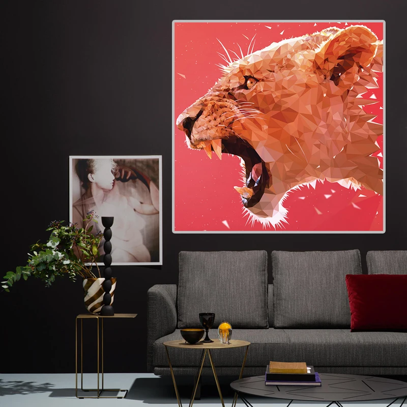 Настенная картина на холсте абстрактная фотография кошка олень леопард картины