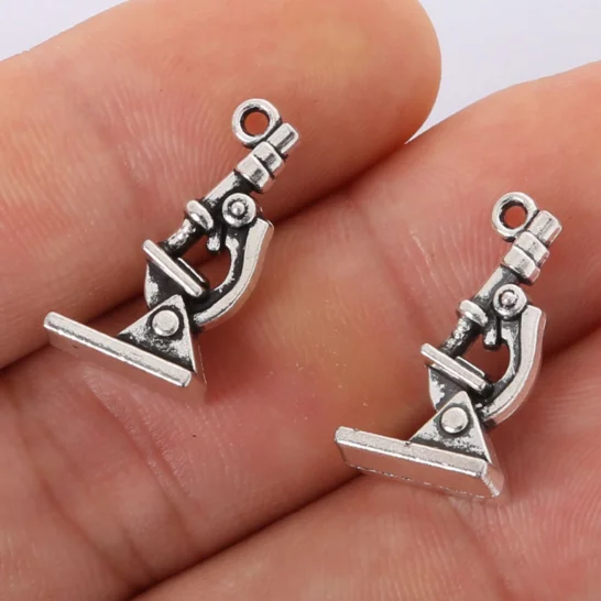 

50pcs/lot 21*11mm Microscope Handmade Charms Antique Silver Tone Pendants For Jewelry Findings
