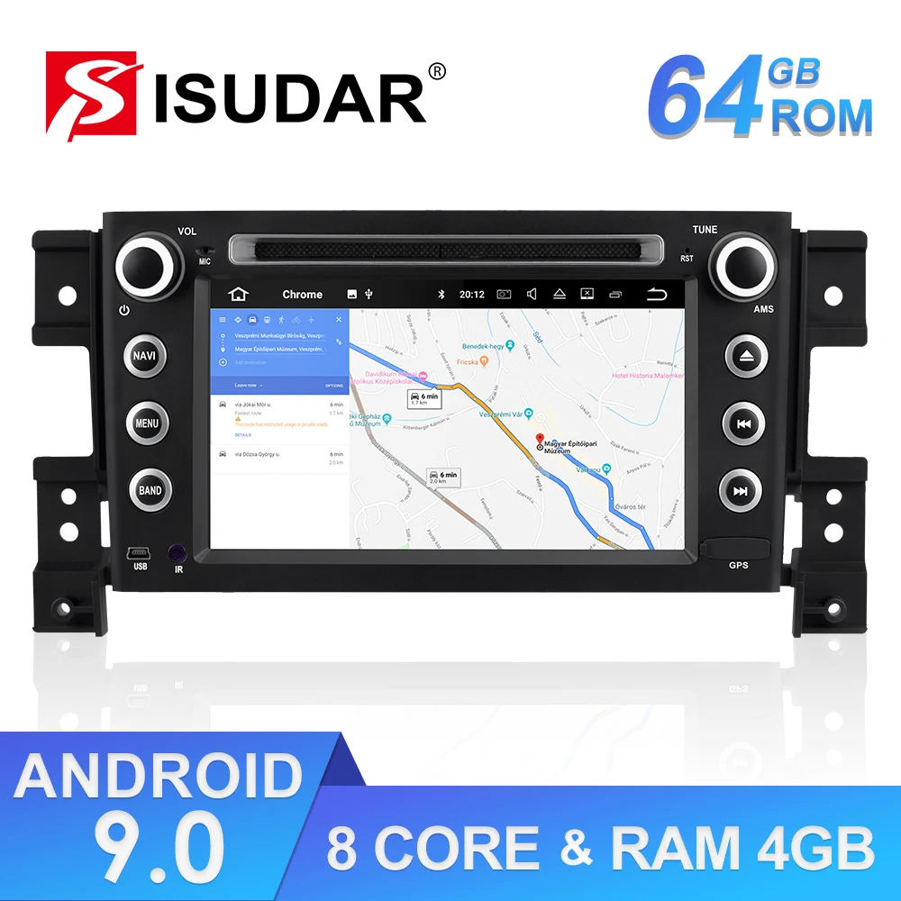 Isudar Авторадио для SUZUKI/Grand Vitara автомобильный мультимедийный плеер Android 9 dvd-проигрыватель 2 DIN gps 8 Core ram 4 Гб rom 32 Гб видеорегистратор с радио