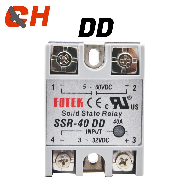 Однофазный радиатор постоянного тока ssr 25dd 40DD 60DD 80DD SSR с контролем от 3 32VDC до 5 220VDC25A