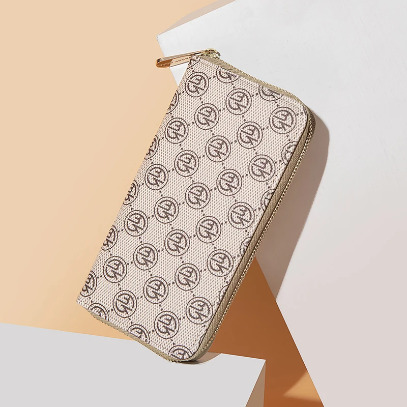 MARRY KORS, женские кожаные кошельки на молнии, бежевый карман для телефона, кошелек, держатель для карт, Женский Длинный кошелек, портмоне, держатель для карт, клатч