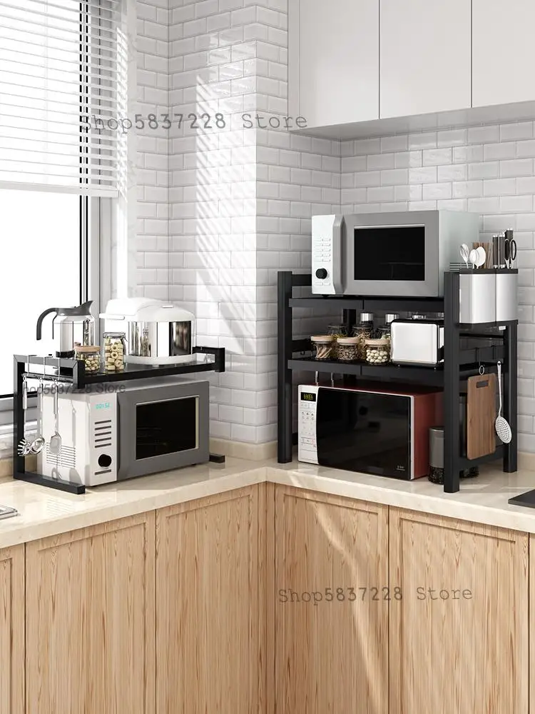 Кухонная стойка из нержавеющей стали выдвижная для микроволновой печи стеллаж